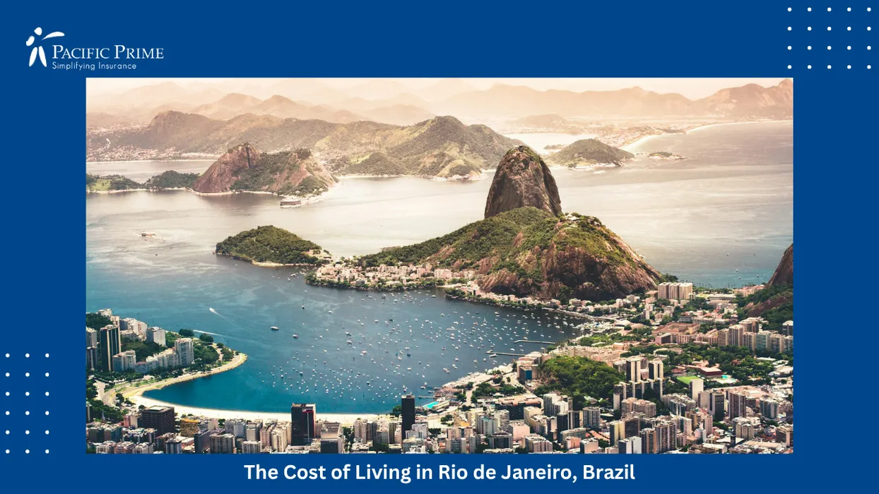 Image of Vibrant Sunset Over Rio De Janeiro Coastline With Glowing Sky Hues with text overlay of "The Cost of Living in Rio de Janeiro, Brazil"