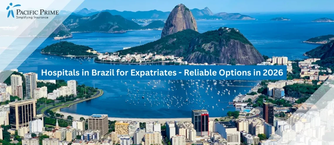 Image of View From Mirante Dona Marta Overlooking Rio De Janeiro And Nearby Islets with text overlay of "Hospitals in Brazil for Expatriates - Reliable Options in 2026"