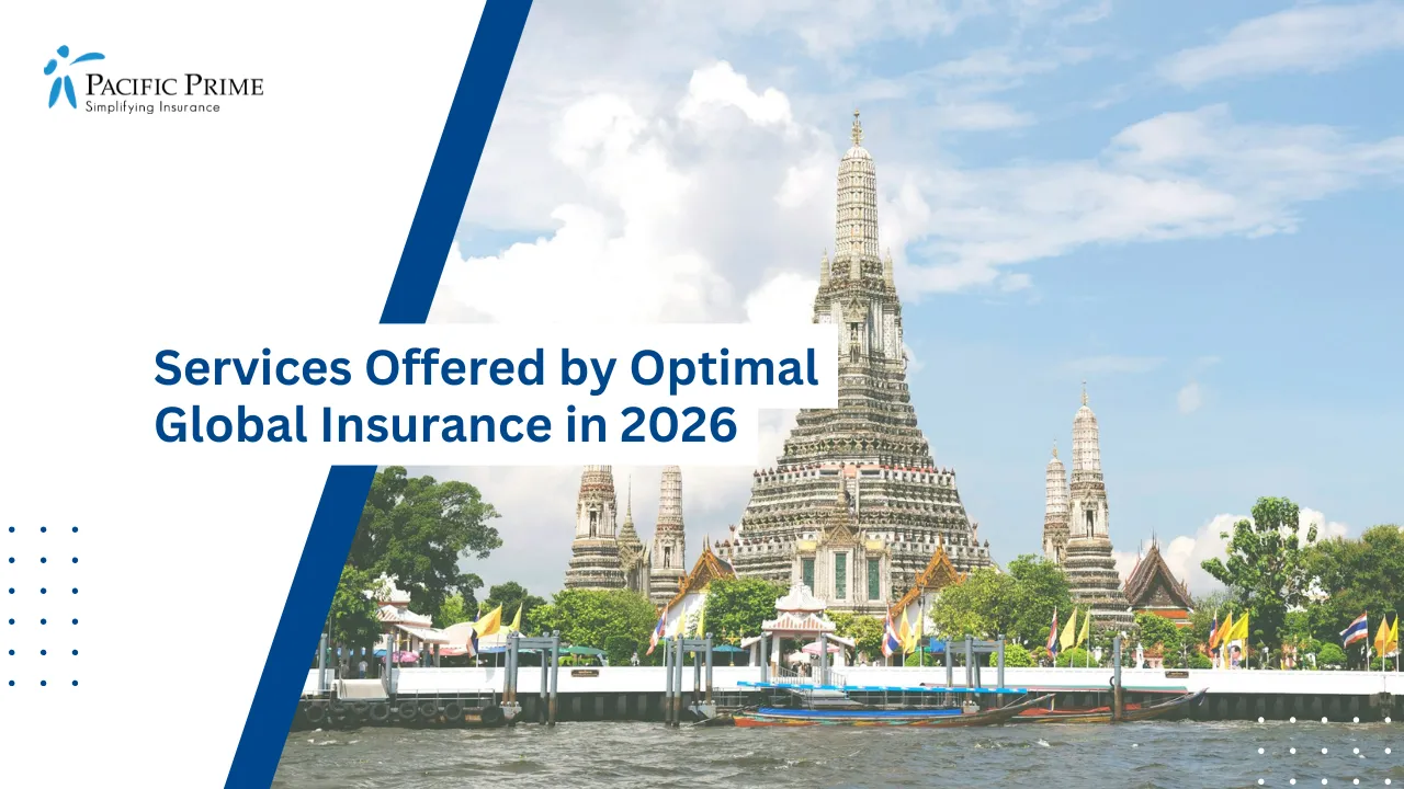 Image of Visitors Walking Near A Brown Heritage Building In Phra Nakhon with text overlay of "Services Offered by Optimal Global Insurance in 2026"