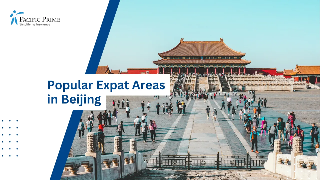 Image of Visitors Walking Through The Forbidden City In Beijing During Daytime with text overlay of "Popular Expat Areas in Beijing"
