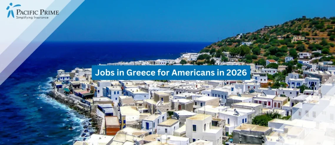 Image of Volcanic Landscape And Crater Views On The Island Of Nisyros, Greece with text overlay of "Jobs in Greece for Americans in 2026"