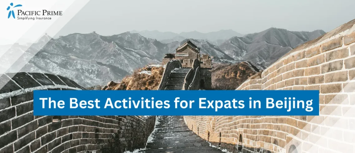 Image of Walking Along The Great Wall Of China with text overlay of "The Best Activities for Expats in Beijing"