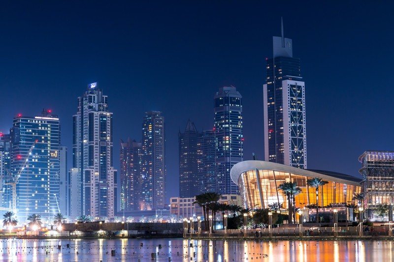 Waterfront View of Dubai Buildings - Scenic UAE Landscape