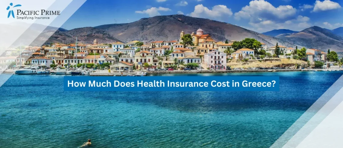 Image of White And Black Sailboat Gliding Along Galaxidi’s Tranquil Coastal Waters with text overlay of "How Much Does Health Insurance Cost in Greece?"