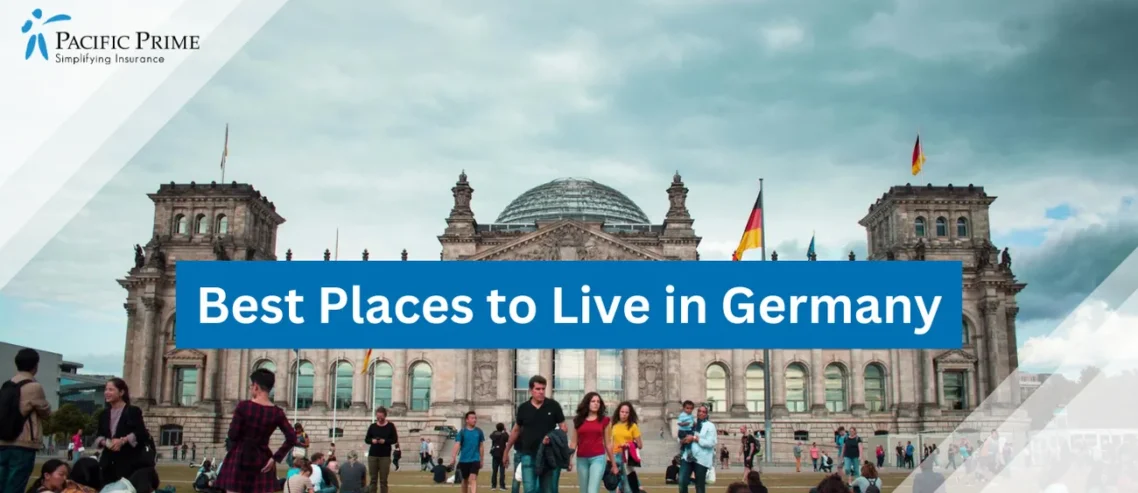 Image of White And Brown Concrete Building In Berlin, Germany with text overlay of "Best Places to Live in Germany"