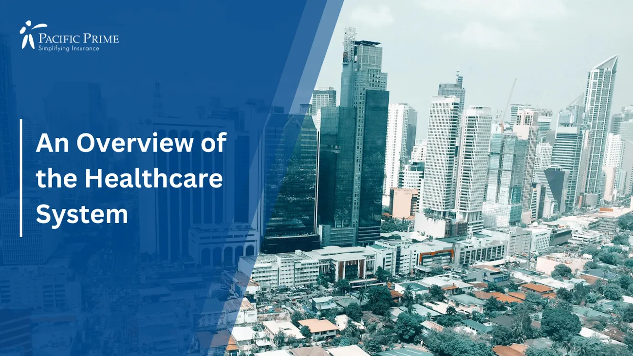 Image of White Concrete Buildings In Makati, NCR, Philippines, Captured During Daytime with text overlay of "Philippines Health Insurance"